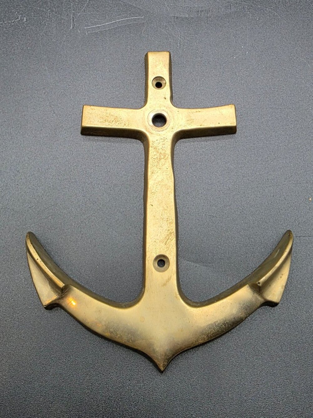 Vintage Brass Door Hanging  Nautical Anchor Wall Mount